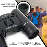 High-Powered 8x21 Compact Binoculars for Adults and Kids