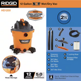 RIDGID 12 Gallon 5.0 Peak HP NXT Shop Vacuum Wet Dry Vacuum (open box)