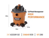 RIDGID 12 Gallon 5.0 Peak HP NXT Shop Vacuum Wet Dry Vacuum (open box)