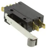 0E19-00K0 Microswitch, Snap Action, Roller Lever, DPDT, Quick Connect, 15 A