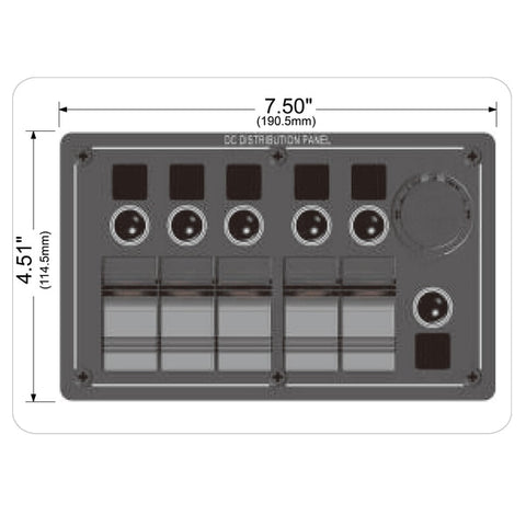 5-Switch Voltmeter Panel w/Breakers