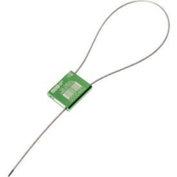 Global Industrial„¢ Metal Cable Seal, 1/16"x12"L, Green, 50/Pack