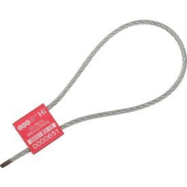 Global Industrial„¢ Metal Cable Seal, 1/8"x12"L, Red, 50/Pack