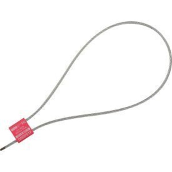 Global Industrial„¢ Metal Cable Seal, 1/8"x24"L, Red, 50/Pack
