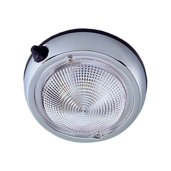 Chrome Pltd Surf Mount 5" O.D.(4" Lens) Dome Light W/
