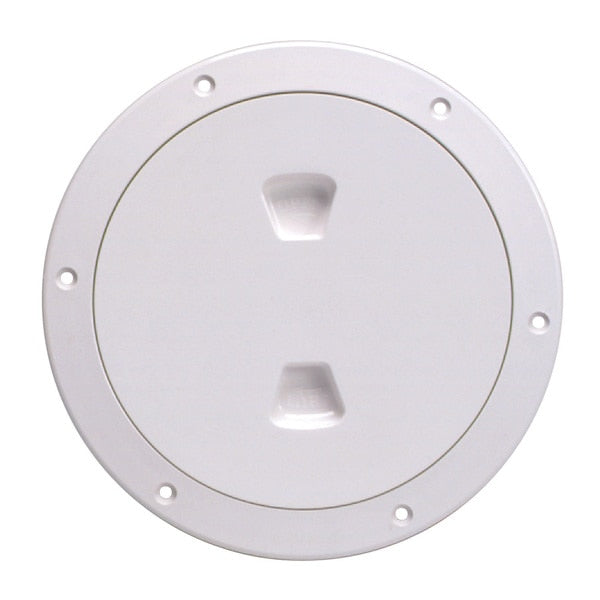 6" Smooth Center Screw-Out Deck Plate - White