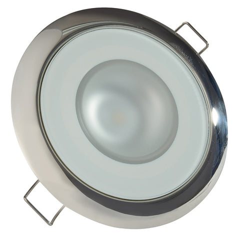 Mnt Down Light-Glass Finish/Polished SS Bezel-Warm White Dimming