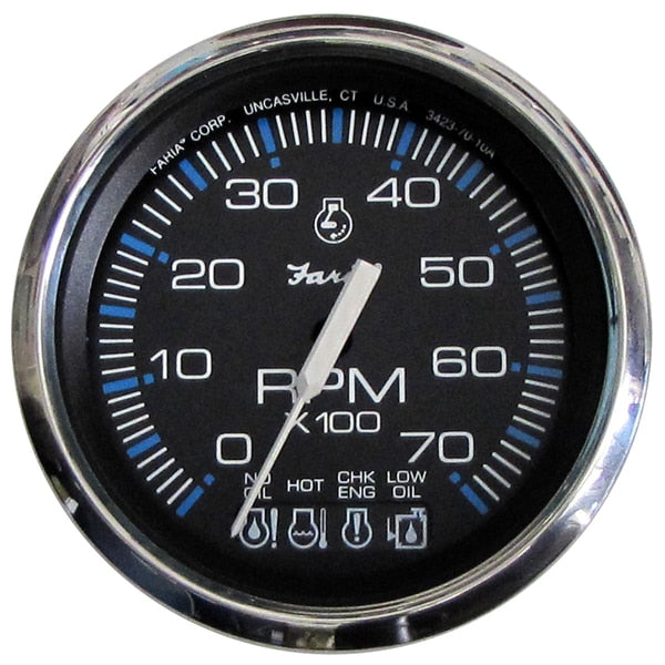 Chesapeake Black SS 4" Tachometer w/Systemcheck Indicator - 7, 00