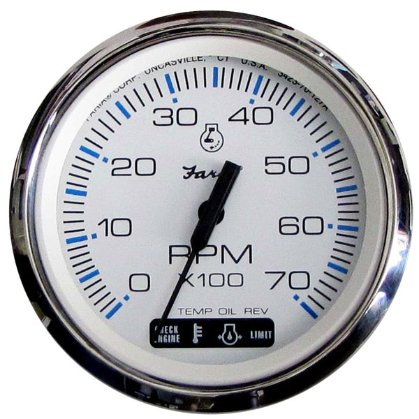 Chesapeake White SS 4" Tachometer w/Suzuki Monitor - 7, 000 RPM (