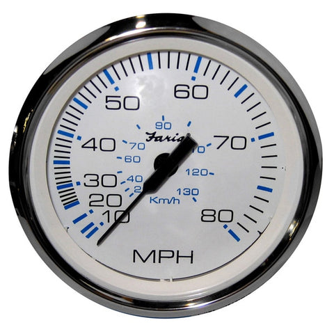 Chesapeake White SS 4" Speedometer - 80MPH (Mechanical)