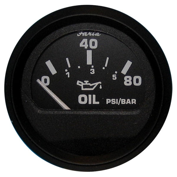 Euro Black 2" Oil Pressure Gauge - 80 PSI