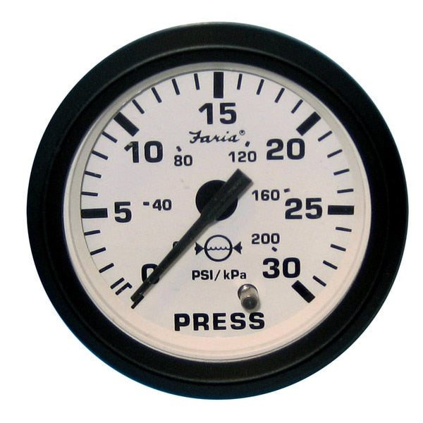Euro White 2" Water Pressure Gauge Kit - 30 PSI