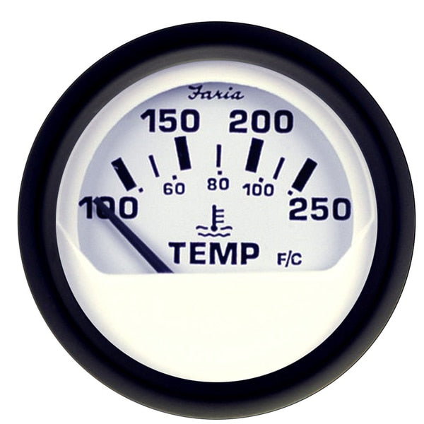 Euro White 2" Water Temperature Gauge (100-250 F)