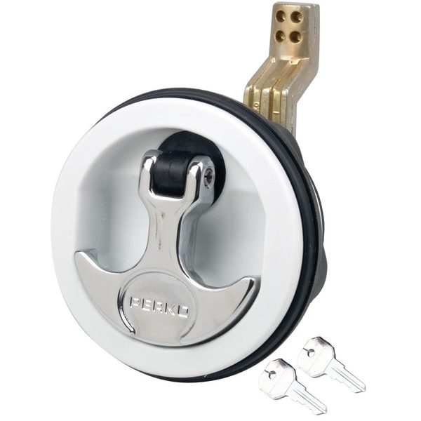Flush Lock White Offset Cam Bar 2.5" Hole