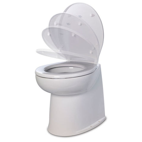 17" Deluxe Flush Raw Water Electric Toilet w/Soft Close Lid - 12V