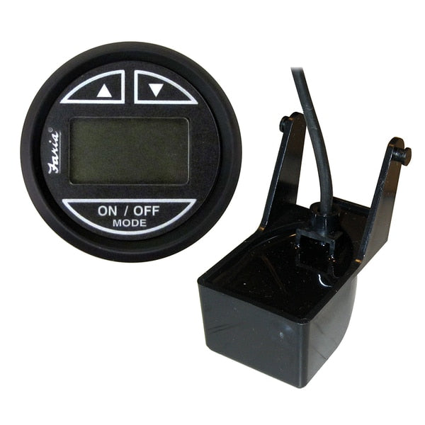 Euro Black 2" Depth Sounder w/Transom Mount Transducer