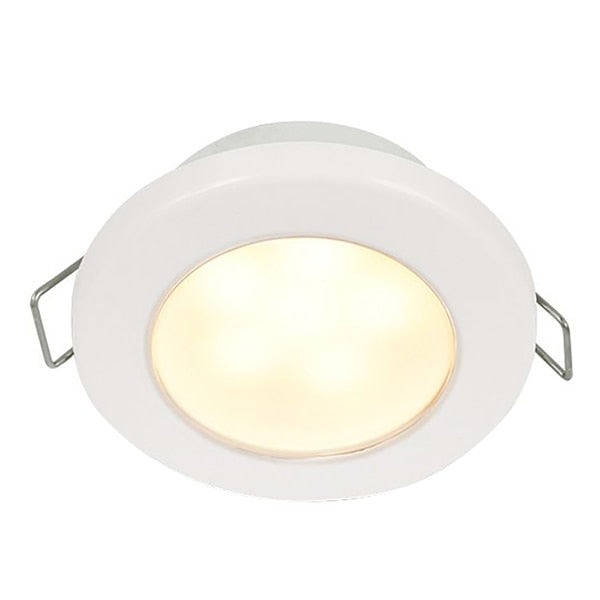 Euroled 75 3" Round 12V Warm White Spring Mount White