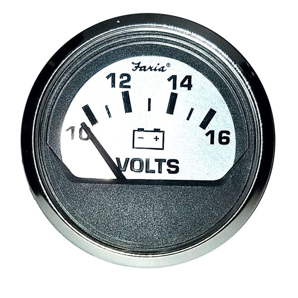 Spun Silver 2" Voltmeter (10-16 VDC)