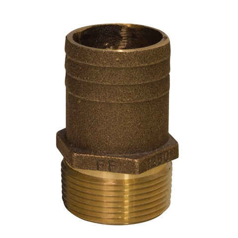 1" NPT x 1-1/8" Bronze Full Flow Pipe to Hose Straight Fitting