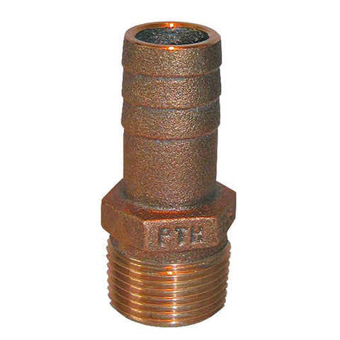 1-1/4" NPT x 1-1/8" ID Bronze Pipe to Hose Straight Fitting