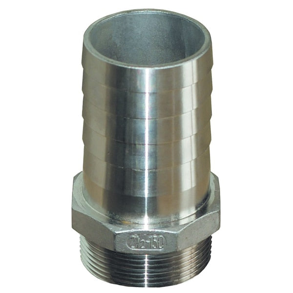 1-1/2"" NPT x 1-1/2" ID Stainless Steel Pipe to Hose Straight Fi