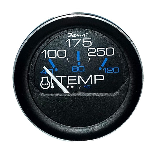 2" Water Temperature Gauge (100 - 250F) Coral Black w/Black Beze