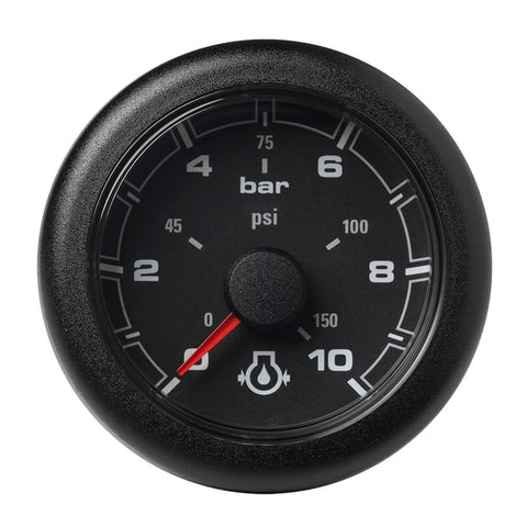 2-1/16" Engine Oil Pressure Gauge-10 Bar/150 PSI-Black Dial-Bezel