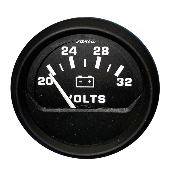 2" Voltmeter (20-30V) - Euro Black