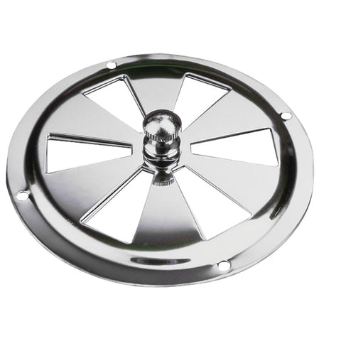 Stainless Steel Butterfly Vent - Center Knob - 4"