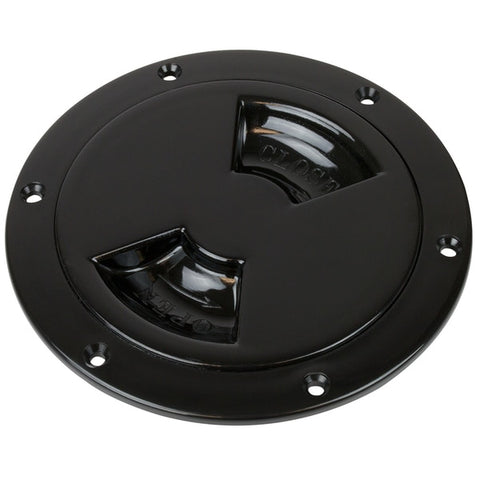 Quarter-Turn Smooth Deck Plate w/Internal Collar - Black - 4"