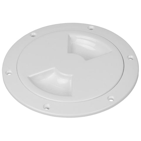 Quarter-Turn Smooth Deck Plate w/Internal Collar - White - 5"