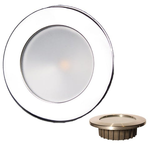Lunasea Gen3 Warm White,  RGBW Full Color 3.5 in. IP65 Recessed Light w/Polished Stainless Steel B