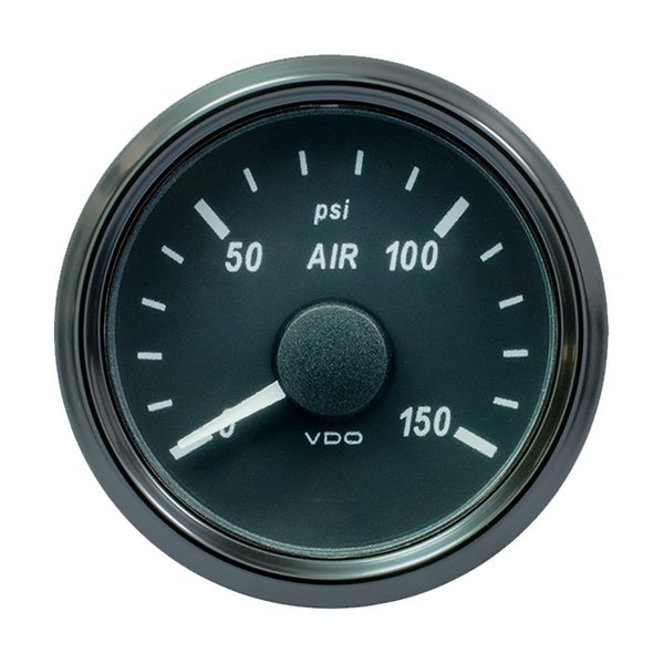 SingleViu 52mm (2-1/16 Inch) Air Pressure Gauge - 150 PSI - 0-180 Ohm