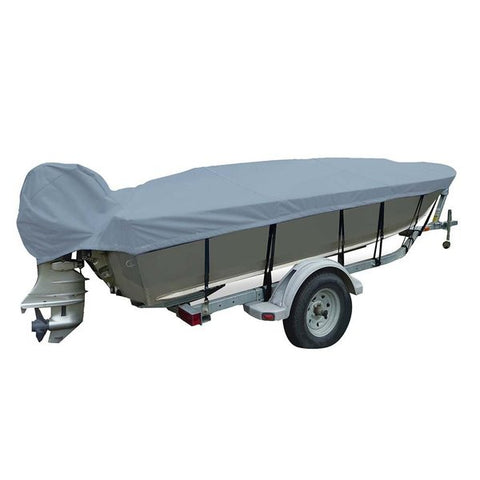 Carver Poly-Flex II Narrow Series Styled-to-Fit Boat Cover f/14.5&#39; V-Hull Fishing Boats - Grey