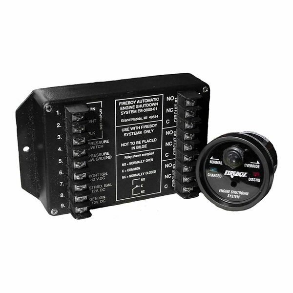 Engine Shutdown,  5 Circuit w/20A Relays,  Round Display f/Volvo Engines