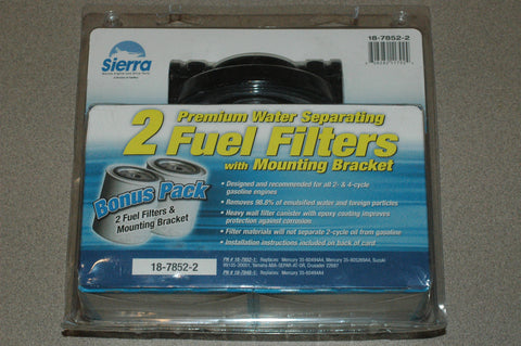 Sierra 18-7852-2 Water separator filter kit mounting bracket two18-7845 filters Intake & Fuel System MarineSurplus.com