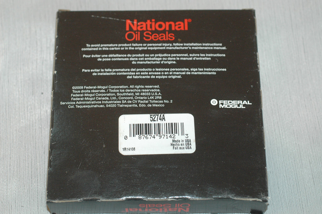 National Oil Seal 5274A includes gasket