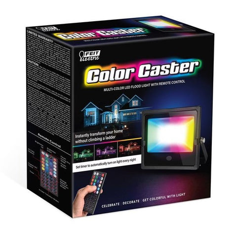 Color Caster Plug In/Remote 30 W LED Floodlight 1 pk