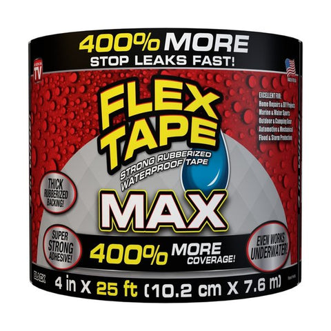 FLEX SEAL Family of Products  MAX 4 in. W X 25 ft. L Black Waterproof Repair Tape