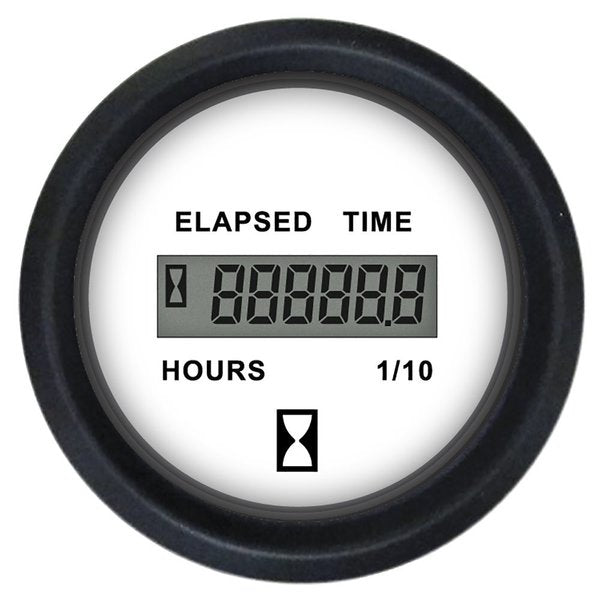 Euro White 2 Hourmeter 10, 000 Hrs 1232Vdc