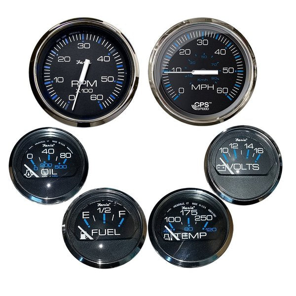 Chesapeake Black WSs Bezel Box Set Of 6 Gauges