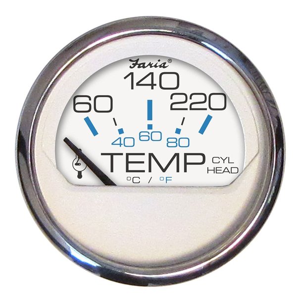 Chesapeake White Ss 2 Cylinder Head Temp Gauge