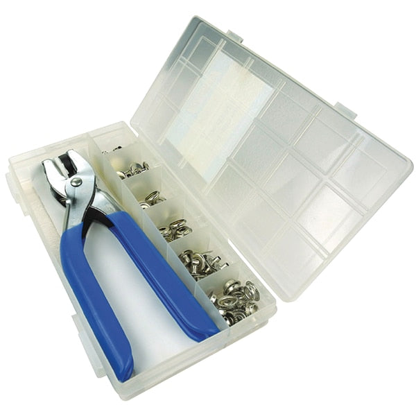 Nickel Plated Brass Snap Kit With Grip Tool - 72 Piece