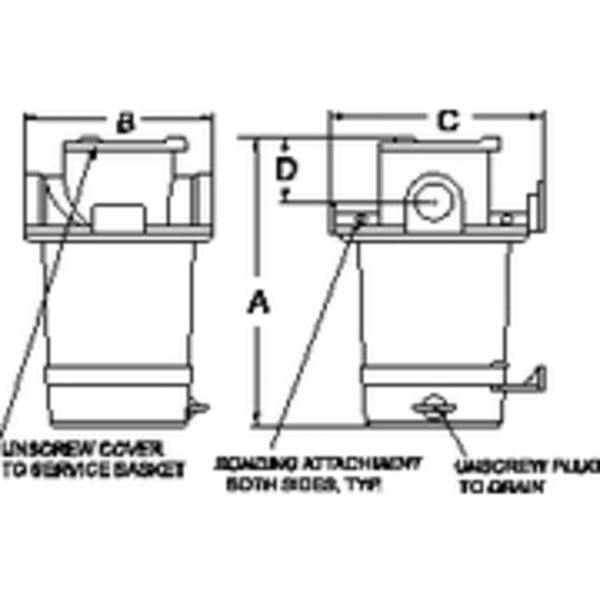 1-1/2" Strainer 304 SS Basket
