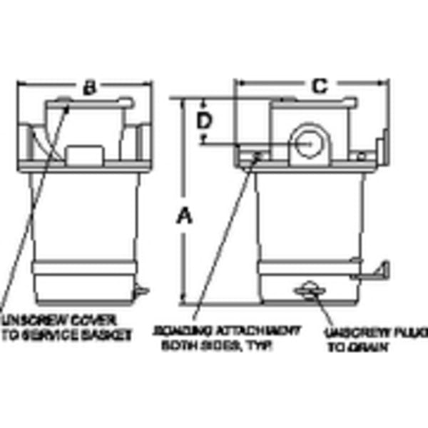 1-1/2" Strainer 304 SS Basket