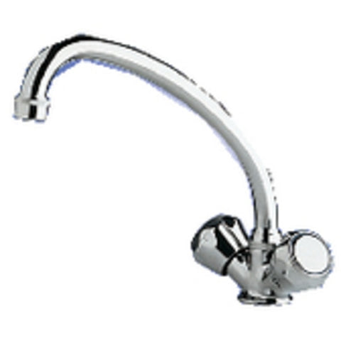 10438 Chrome Plated Brass Galley Mixer w High-Reach Swivel Spout, Stand