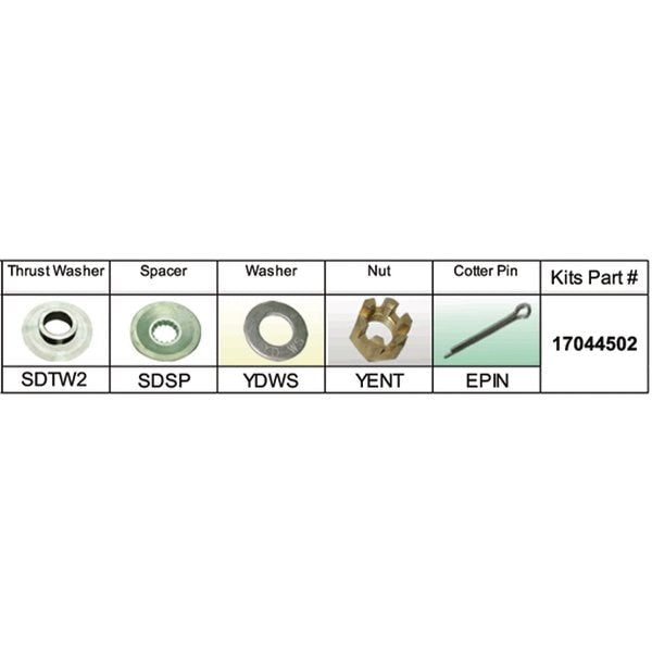 Fixed Hub Propeller Hardware Kit - Suzuki,  Type D,  DF140 HP