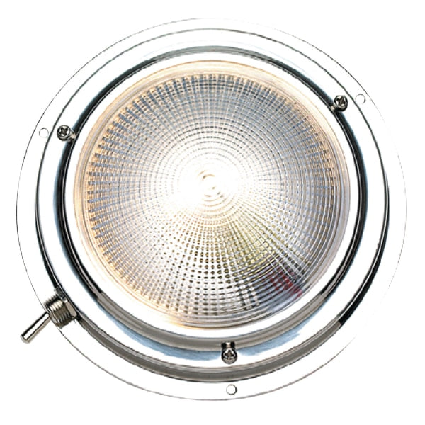 Polished Stainless Steel Bright White Dome Light, 2" H