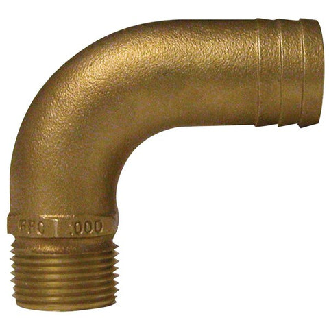 FFC Bronze Full Flow 90 Degree Pipe-To Hose Adapter With NPT Thread