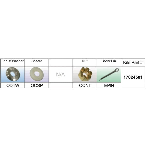 Fixed Hub Propeller Hardware Kit - BRP, Type D, 40-140 HP